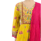Cotton Kurta Set With Shawl (Set OF 3) - Mustard Yellow KRST50-DO