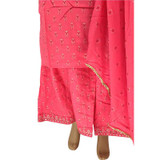 Cotton Kurta Set With Shawl (Set OF 3) - Pink KRST47-EX