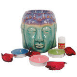 Gift Hamper with Roses, Buddha Oil Burner And Chocolates NKS-877
