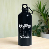 Love Designed Black Aluminium Bottel With Custom Name AR-32