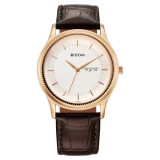 Titan Karishma Quartz Analog Silver Dial Leather Strap Watch For Men 1824WL03