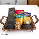 Elegant Men’s Gift Set With Nuts, Whisky And Accessories in Metal Basket NKS-913