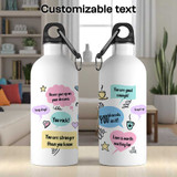Customizable White Aluminium Water Bottle with Your Message AR-46