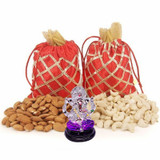 Cashews And Almonds With Lord Ganesh Statue
