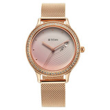 Titan Purple Glam It Up Pink Dial Analog Watch for Women