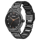 Sonata Women of Steel Black Dial Stainless Steel Strap Watch for Women 8183NM02