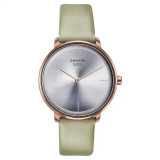 Sonata Sleek Quartz Analog Silver Dial Grey Leather Strap Watch for Women 8191QL01