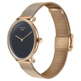Sonata Sleek Quartz Analog Black Dial Rose Gold Stainless Steel Strap Watch for Women 8191WM01