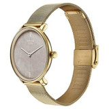 Sonata Sleek Gold-Toned Mesh Bracelet Watch For Women 8191YM01