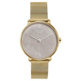 Sonata Sleek Gold-Toned Mesh Bracelet Watch For Women 8191YM01