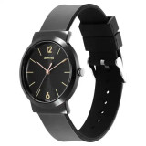 Sonata Essentials Black Dial Polyurethane Strap Watch for Women 87044NP01