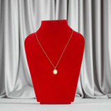 Elegant Oval Design Golden Pendant With White Stone JL-60
