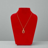 Golden Square Pendant with Red Stone JL-54