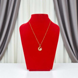 Golden Circle Pendant with Star, Pearl & Stone JL-63