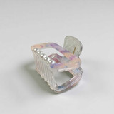 Purple and Pink Printed Hair Clip with Half Pearl Design HC-252