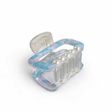 Elegant Blue Claw Hair Clip with Half Pearl Accent HC-253