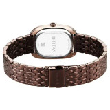 Titan Glamour Quartz Analog Brown Dial Brown Strap Watch For Women 95317KM01