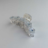 Light Blue Floral Transparent Hair Clutcher HC-265