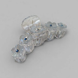 Light Blue Floral Transparent Hair Clutcher HC-265