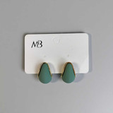 Mint Green Fashion Earrings with Shiny Golden Edge JR-263