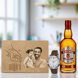Whisky, Watch & Memory Gift Box For Father's Day
