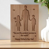 Happy father's Day Dad Engraved In Wooden Plaque RJ-159