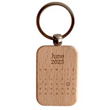 Customizable Date Wooden Keyring RJ-144
