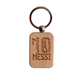 Messi Design Rectangle Wooden Keyring RJ-148