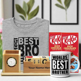 Nestle Kitkat & T-Shirt Rakhi Gift for Brother with Desk Organizer SK-512