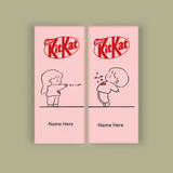 Cute Couple Chocolate Wrapper On Kitkat 150g - Custom Name RJ-190