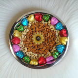 Premium Nuts & Sweets Tray with Decorative Sunflower Candle JNK-4105