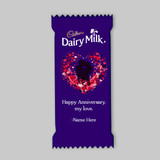 Anniversary Chocolate 129G with Sweet Wishes & Name