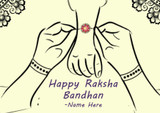 Elegant Happy Rakshya Bandan Card With Your Name RJ-215