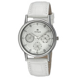 Titan Analog White Dial Women's Watch - 2557SL01