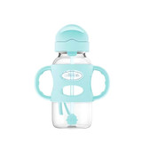 Zoom the image with the mouse Dr.Brown's 9 oz/270 mL Wide-Neck Sippy Straw Bottles w/ Silicone Handles, Green, 1-Pack