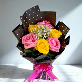 Yellow & Pink Rose Bouquet