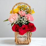 Roses &  Carnations Elegance Basket