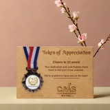Token of Appreciation: Silver Medal & Wooden Board Medium Size