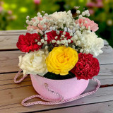 Elegant Mixed Roses & Carnations Gift Basket NKS-1141