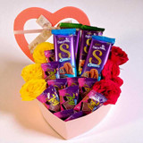 Roses & Premium Chocolates Gift Basket NKS-1144