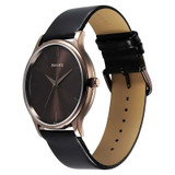 Sonata Aspire Quartz Analog Brown Dial Leather Strap Watch for Men 77105QL05