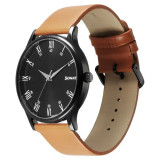 Sonata Aspire Quartz Analog Black Dial Leather Strap Watch for Men-77105NL13 77105NL13