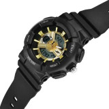 Sonata SF Striking Black & Gold Gear Unisex Watch 87057PP04
