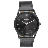 Sonata Quartz Analog Black Dial Black Leather Strap Watch For Men-77140NL01 77140NL01