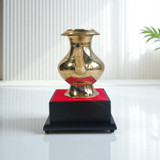 Traditional Brass Karuwa on Wood Stand