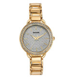 Sonata Wedding Bling Quartz Analog Silver Dial Rose Gold Metal Strap Watch for Women 87052WM04