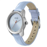 Sonata Women of Steel Blue Dial Leather Strap Watch for Women 8182SL01