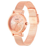 Sonata Linnea Rose Gold Dial With Stainless Steel Strap Watch For Women 8174WM02