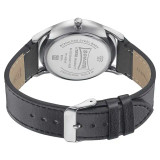 Sonata Quartz Analog Silver Dial Black Leather Strap Watch For Men 77140SL01