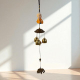 Monk With Elephant  Hanging Wind Chime -16"